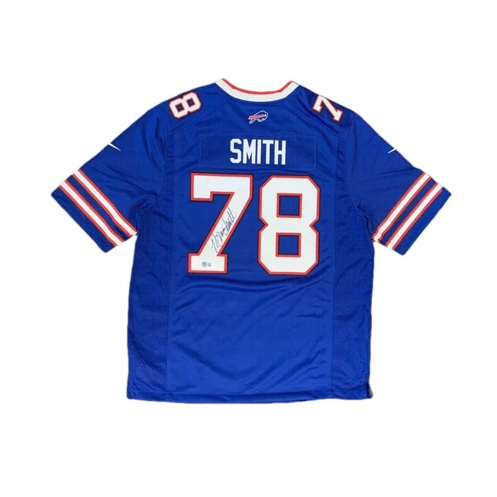 Bruce Smith Signed Buffalo Bills Nike Authentic Blue Jersey