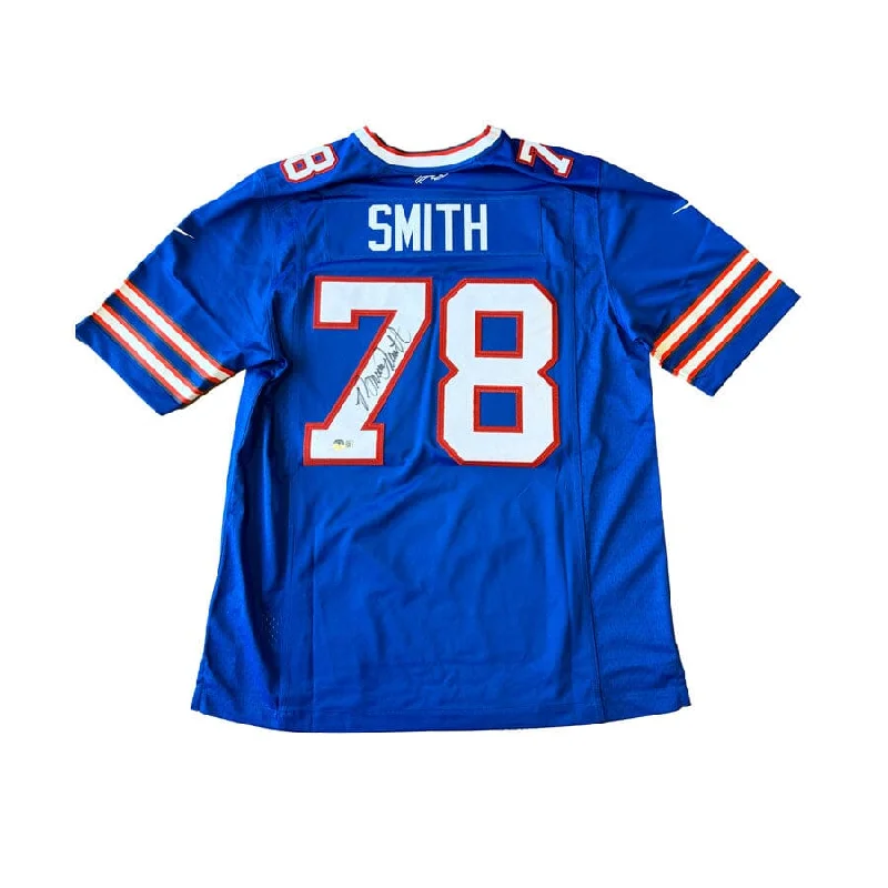 Bruce Smith Signed Buffalo Bills Throwback Blue Nike Authentic Stitched Jersey