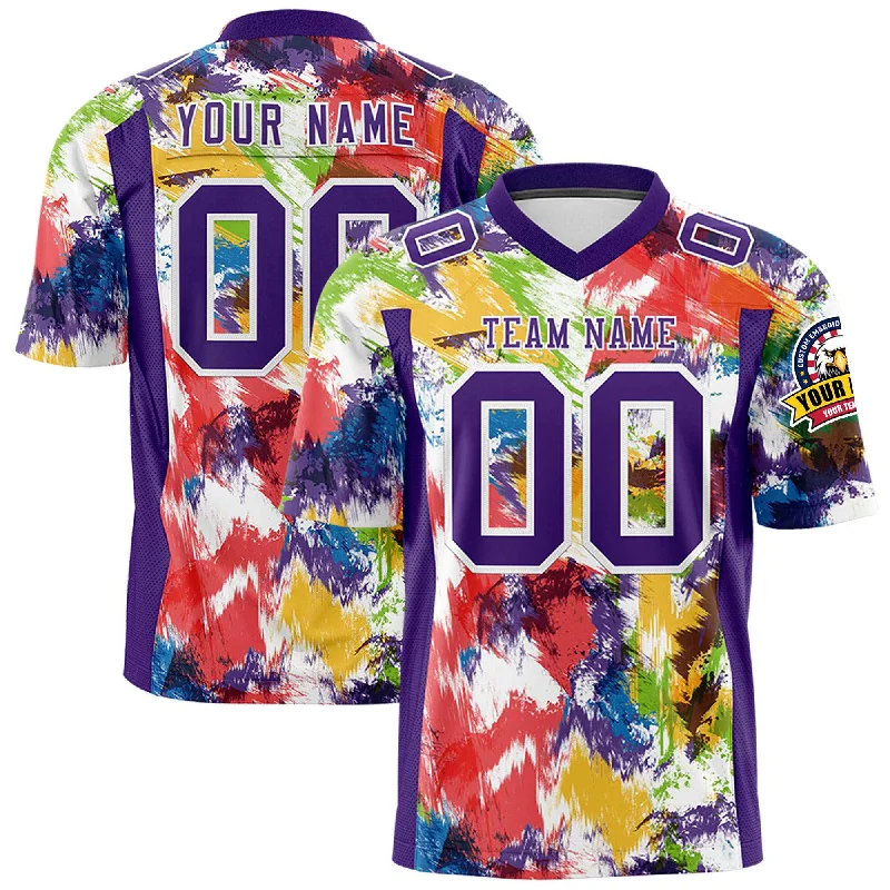 Custom Personalized Printed Graffiti Pattern Design Authentic Football Jersey