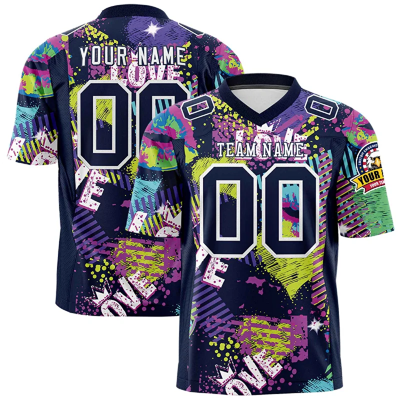 Custom Personalized Printed Graffiti Pattern Design Authentic Football Jersey