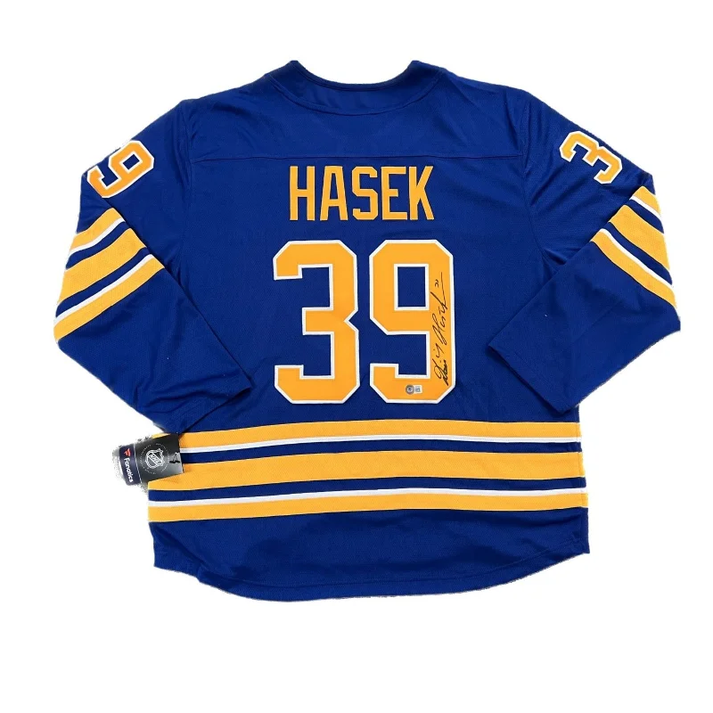 Dominik Hasek Signed Sabres Authentic Fanatics Blue Jersey