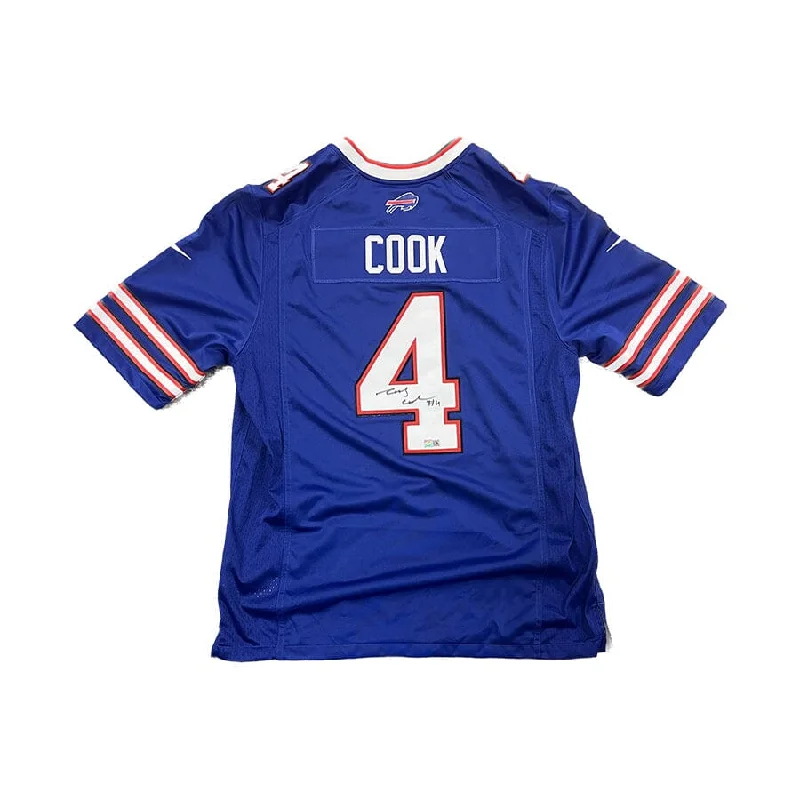 James Cook Signed Buffalo Bills  Nike Authentic Blue Jersey