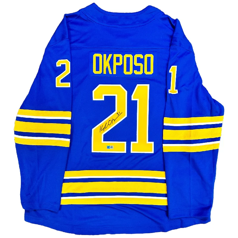 Kyle Okposo Signed Sabres Authentic Fanatics Blue Jersey