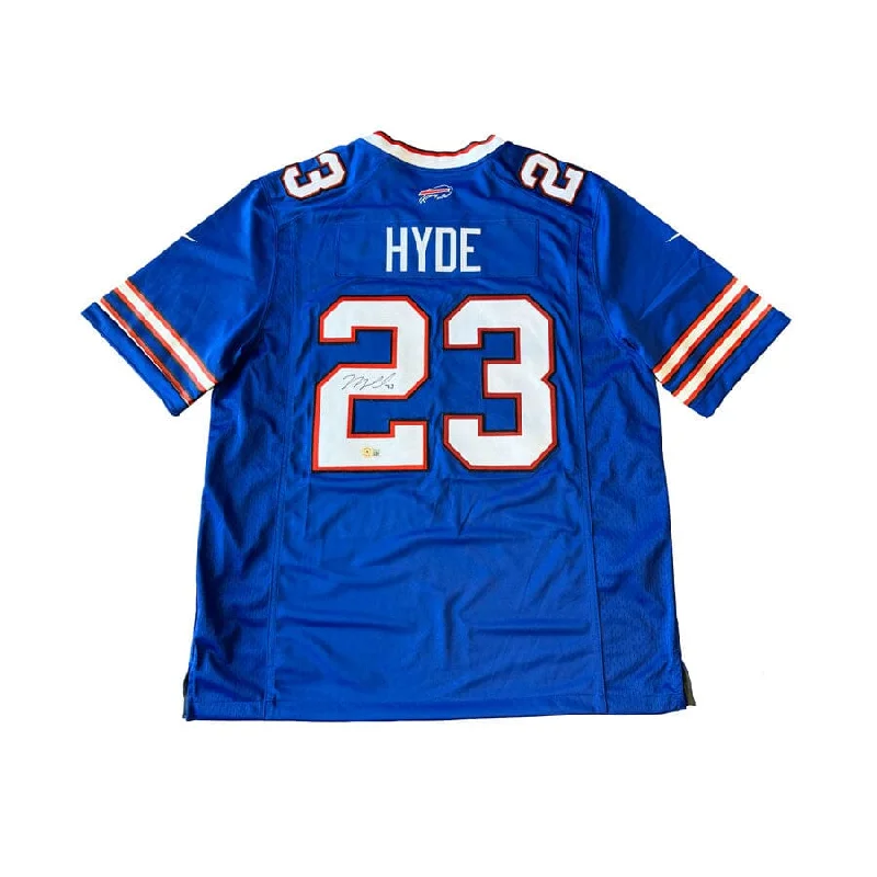 Micah Hyde Signed Buffalo Bills Blue Nike Authentic Stitched Jersey