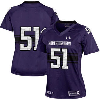 Northwestern Wildcats #51 NCAA Under Armour Purple Youth Sideline Football Jersey