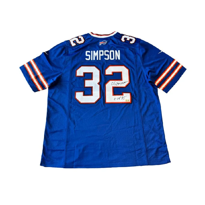 OJ Simpson Signed Buffalo Bills Blue Nike Authentic Stitched Jersey