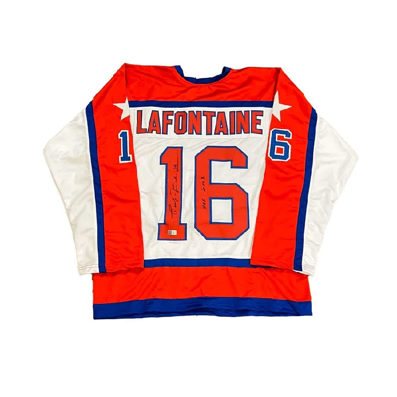 Pat LaFontaine Signed Custom Team USA Stitched Jersey with HOF 2003