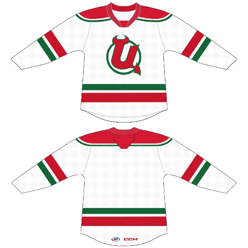 Utica Devils White Throwback Youth Replica Jersey