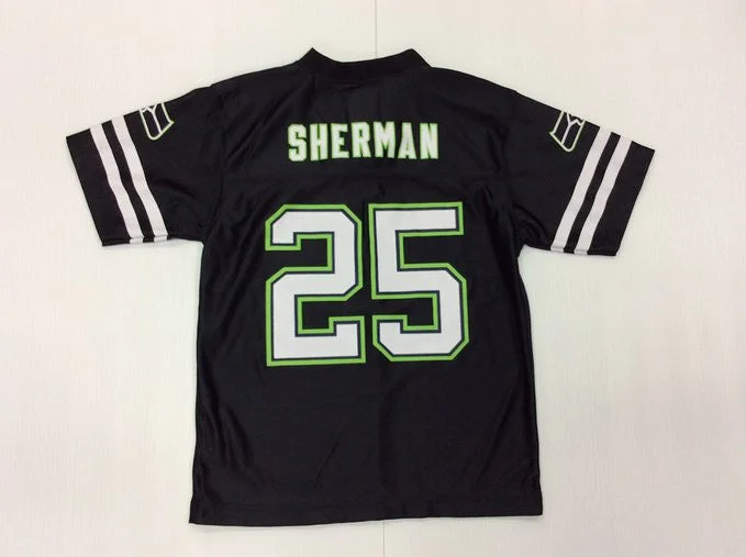 Richard Sherman #25 Seattle Seahawks Black NFL Mid Tier Youth Jersey