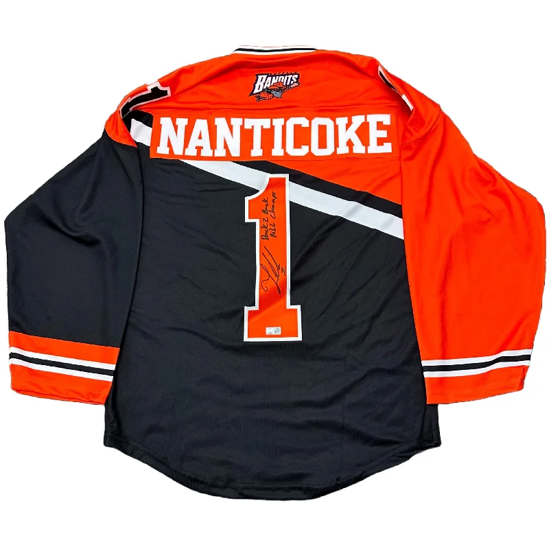 Tehoka Nanticoke Signed Buffalo Bandits ProJoy Jersey with Back 2 Back Champs