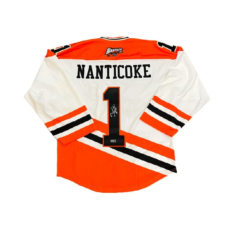 Tehoka Nanticoke Signed Buffalo Bandits White ProJoy Jersey