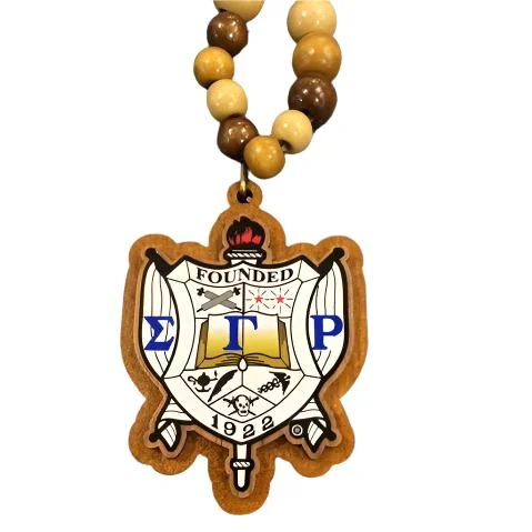 SGRho Wood Bead Tiki Crest