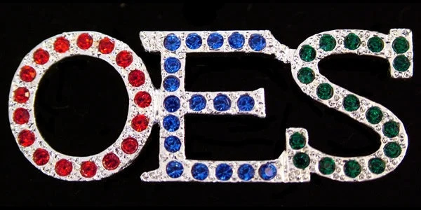 OES Austrian Silver Color Crystal Pin