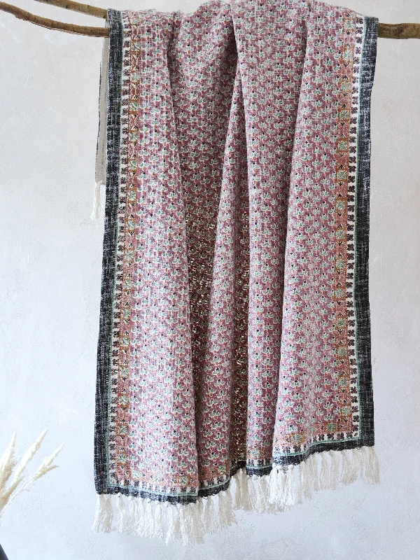 Pink Poppy Field Throw