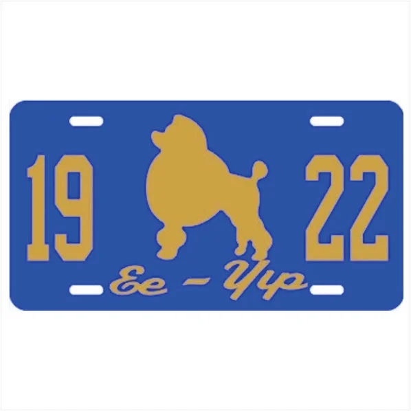 SGRho 1922 Poodle Call Plate Royal/Gold