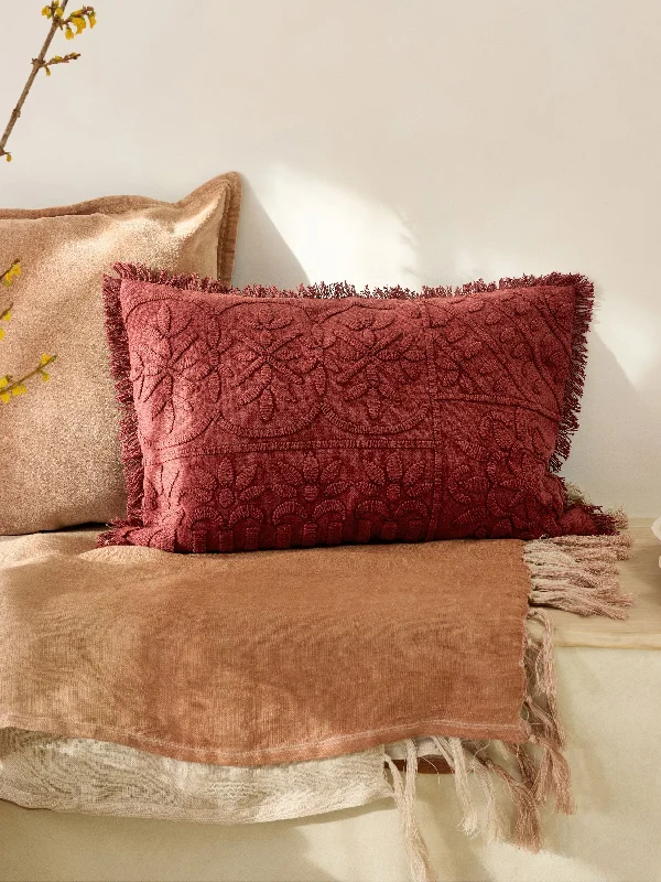 Elmwood Tufted Red Cushion