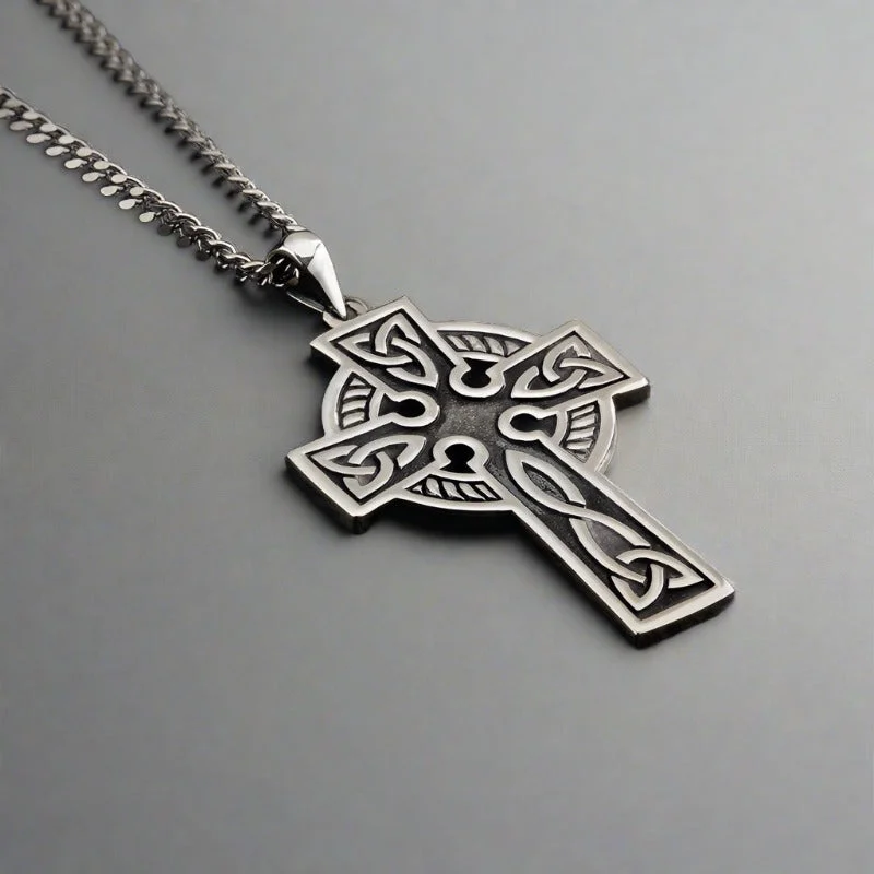 Men's Double Sided Oxidized Cross