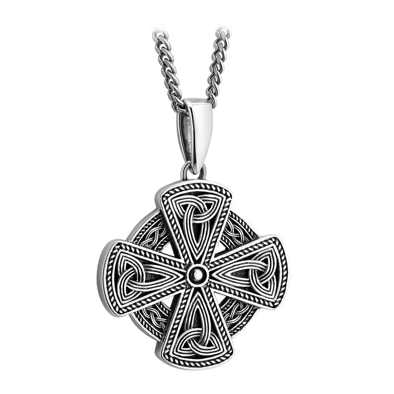 Men's Sterling Silver Celtic Cross Necklace