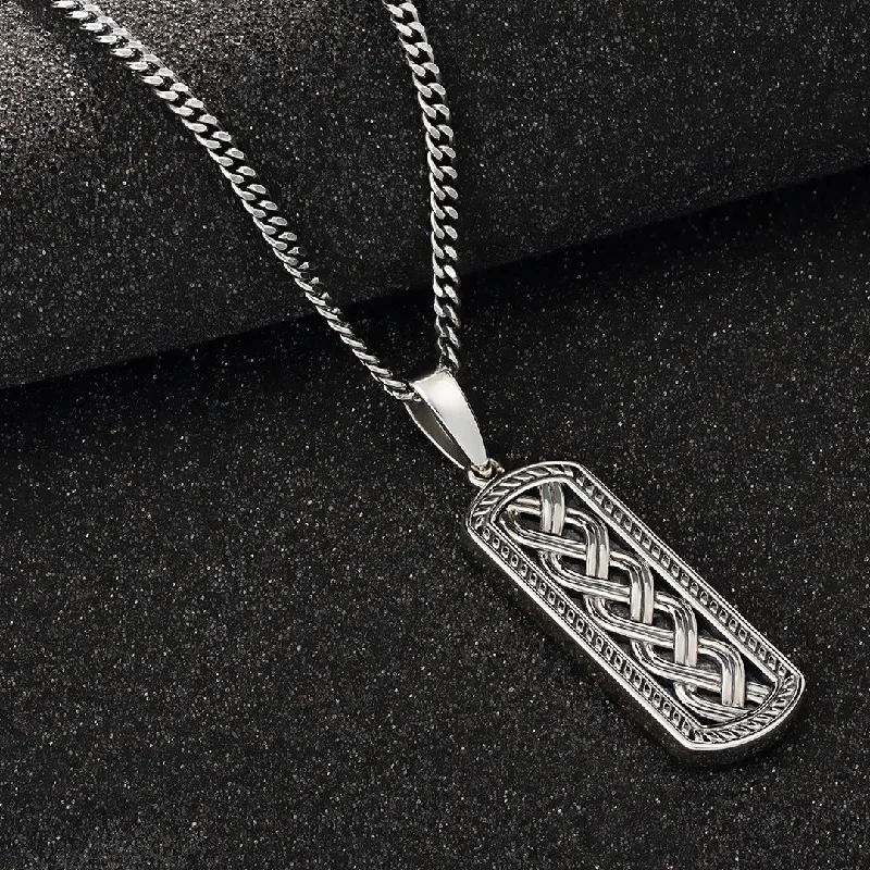 Men's Sterling Silver Oxidised Celtic Ingot