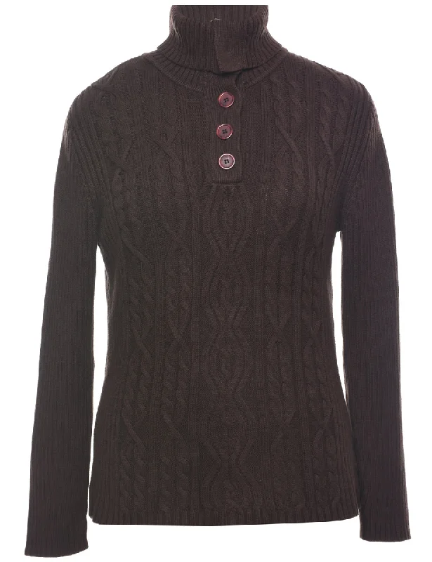 Karen Scott Cable Knit Jumper - S