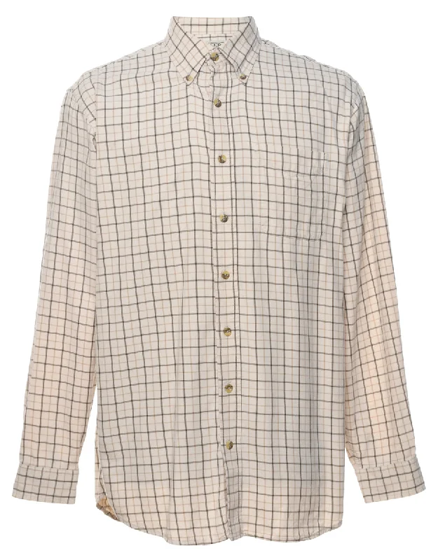 L.L. Bean Checked Off-White Shirt - M