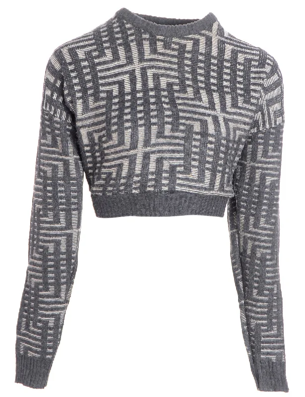 Label 80s Graphic Pattern Jumper