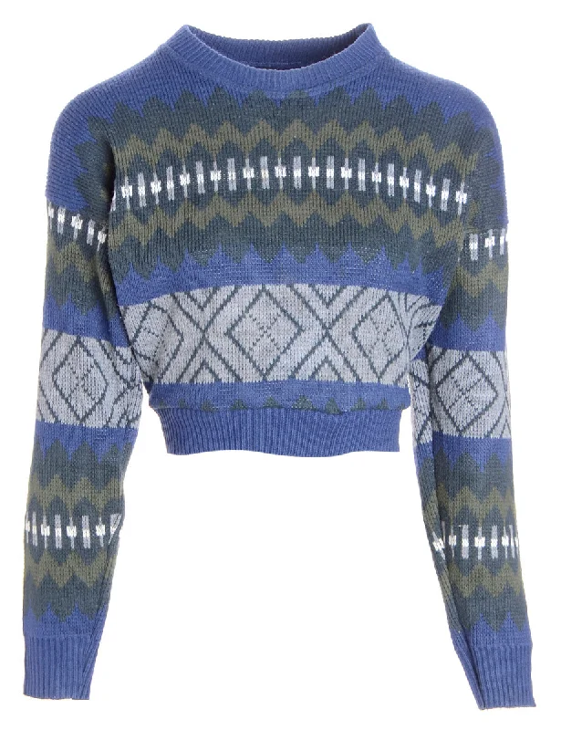 Label 80s Graphic Pattern Jumper