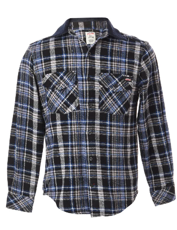 Label Aiden Denim Collar Plaid Shirt