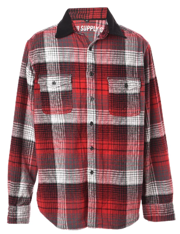 Label Aiden Denim Collar Plaid Shirt