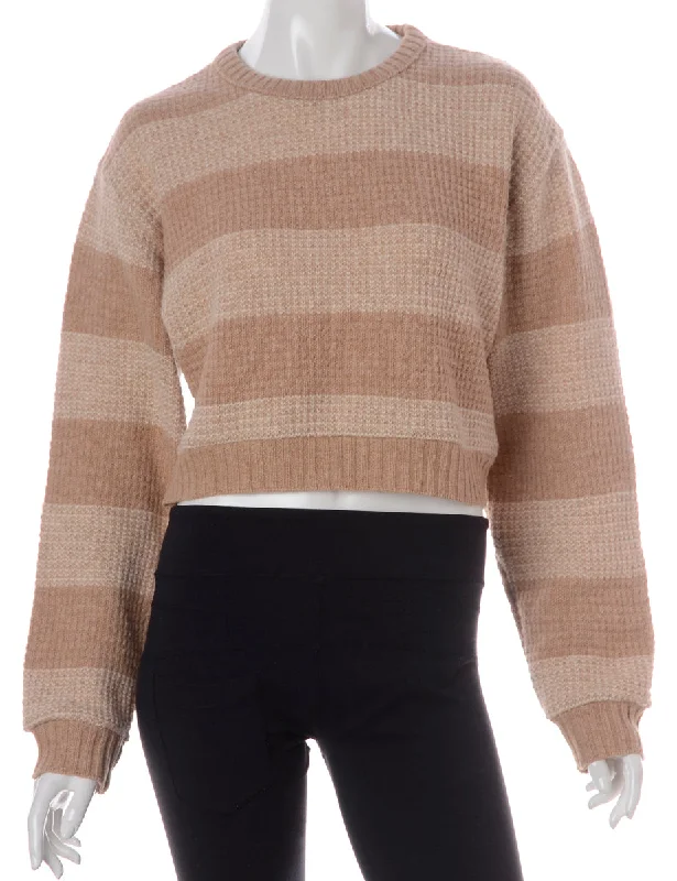 Label Alice Cropped Plain Knitted Jumper