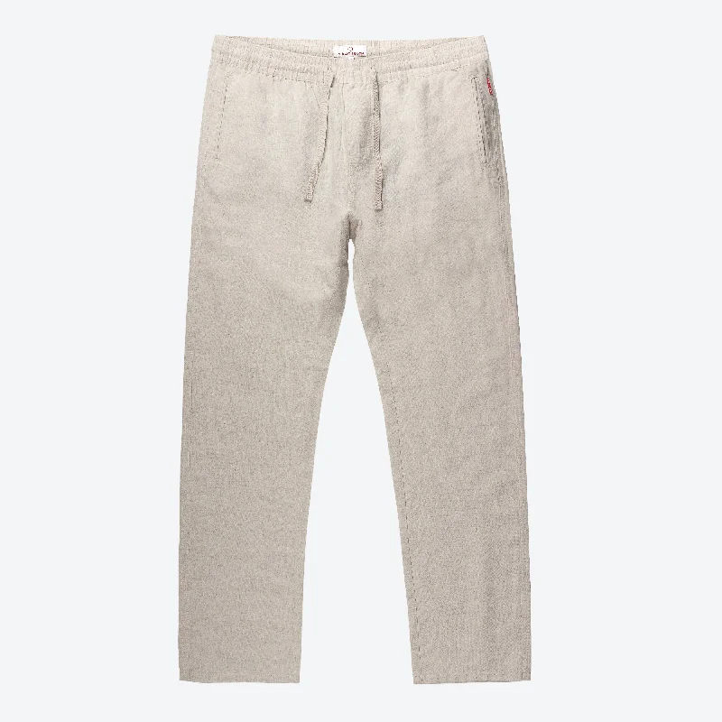 LINEN BLEND PULL-ON PANTS