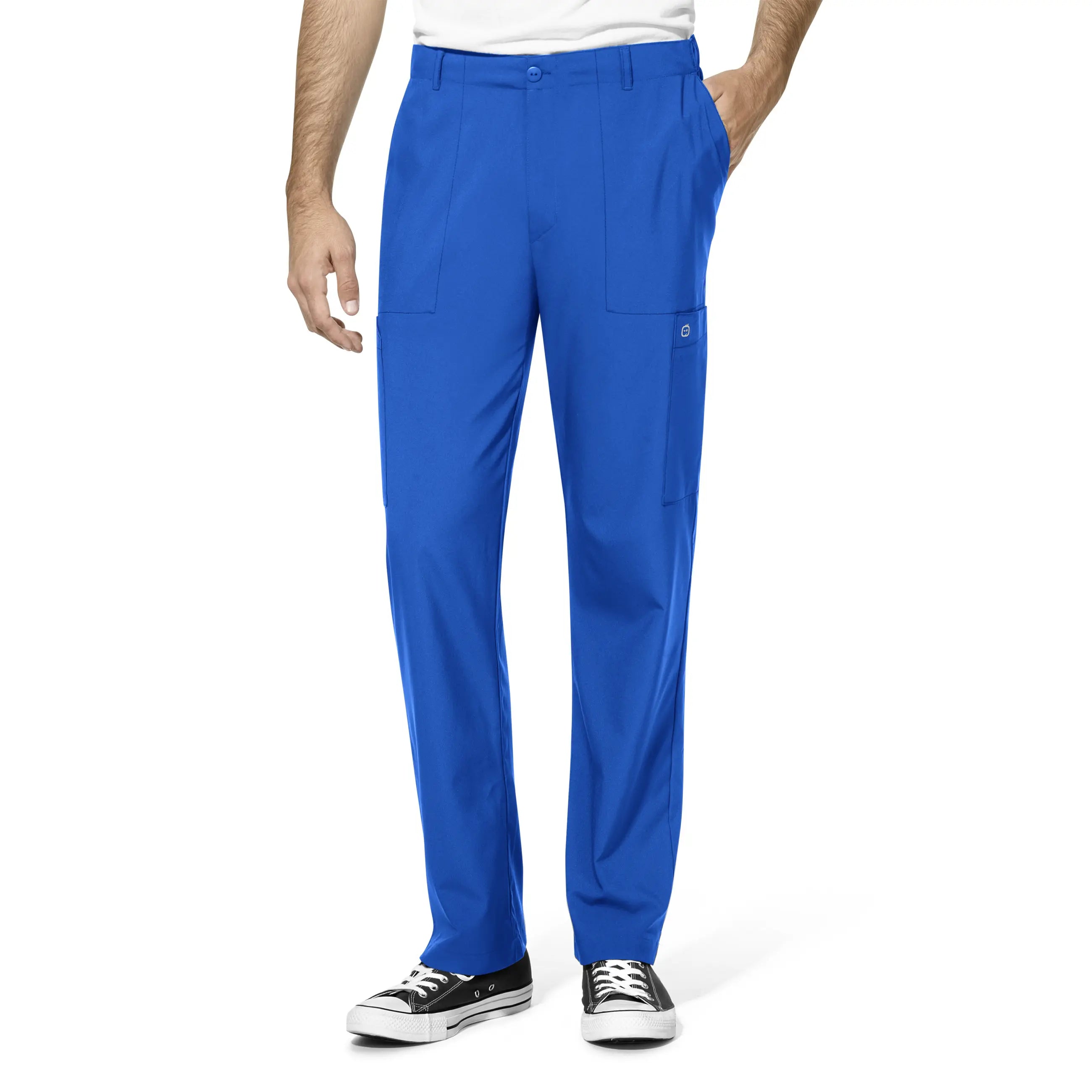 Wink Men's Flat Front Cargo Scrub Pant - Royal Blue