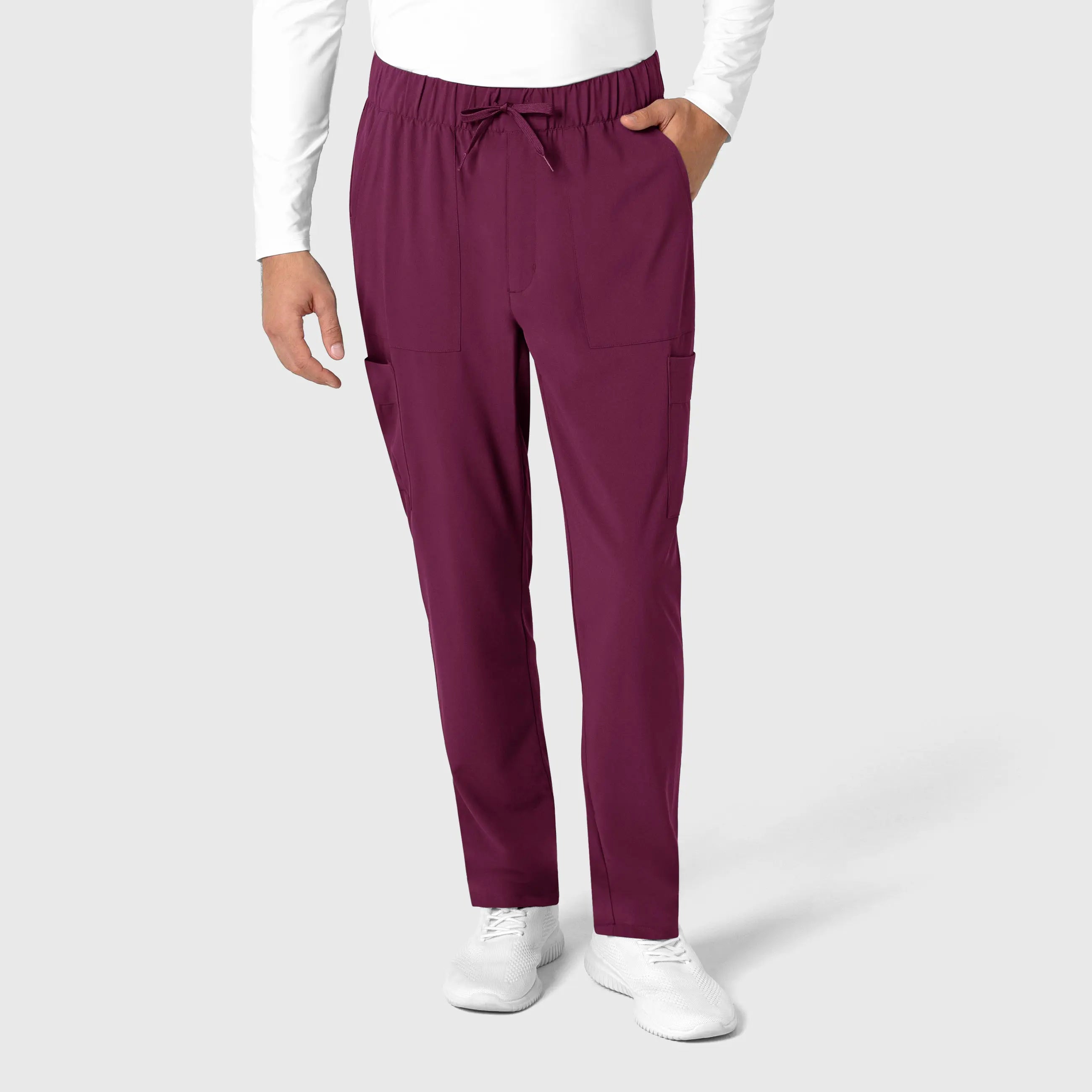 Wink Men's Tapered Scrub Pant - Wine