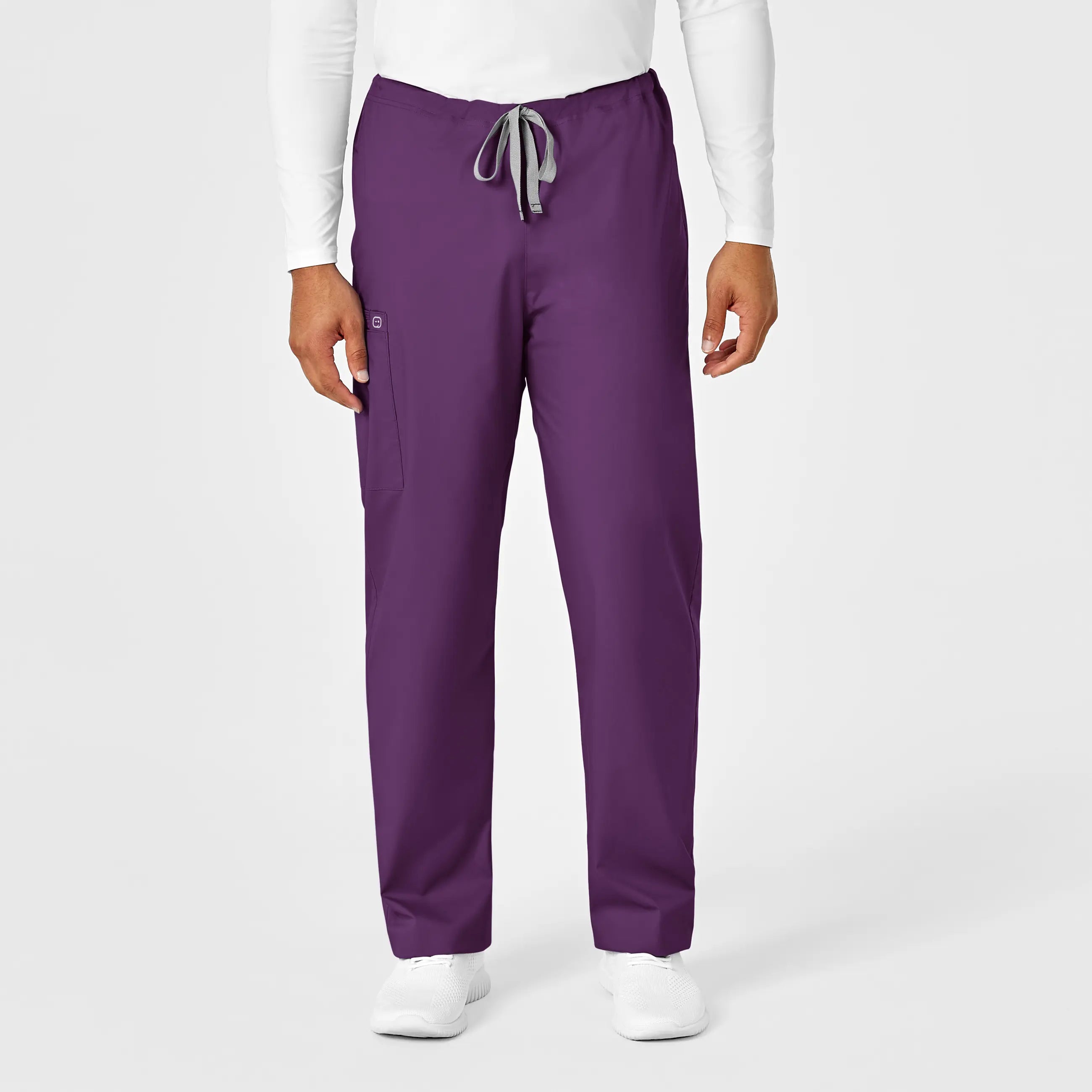 Wink Unisex Drawstring Cargo Scrub Pant - Eggplant